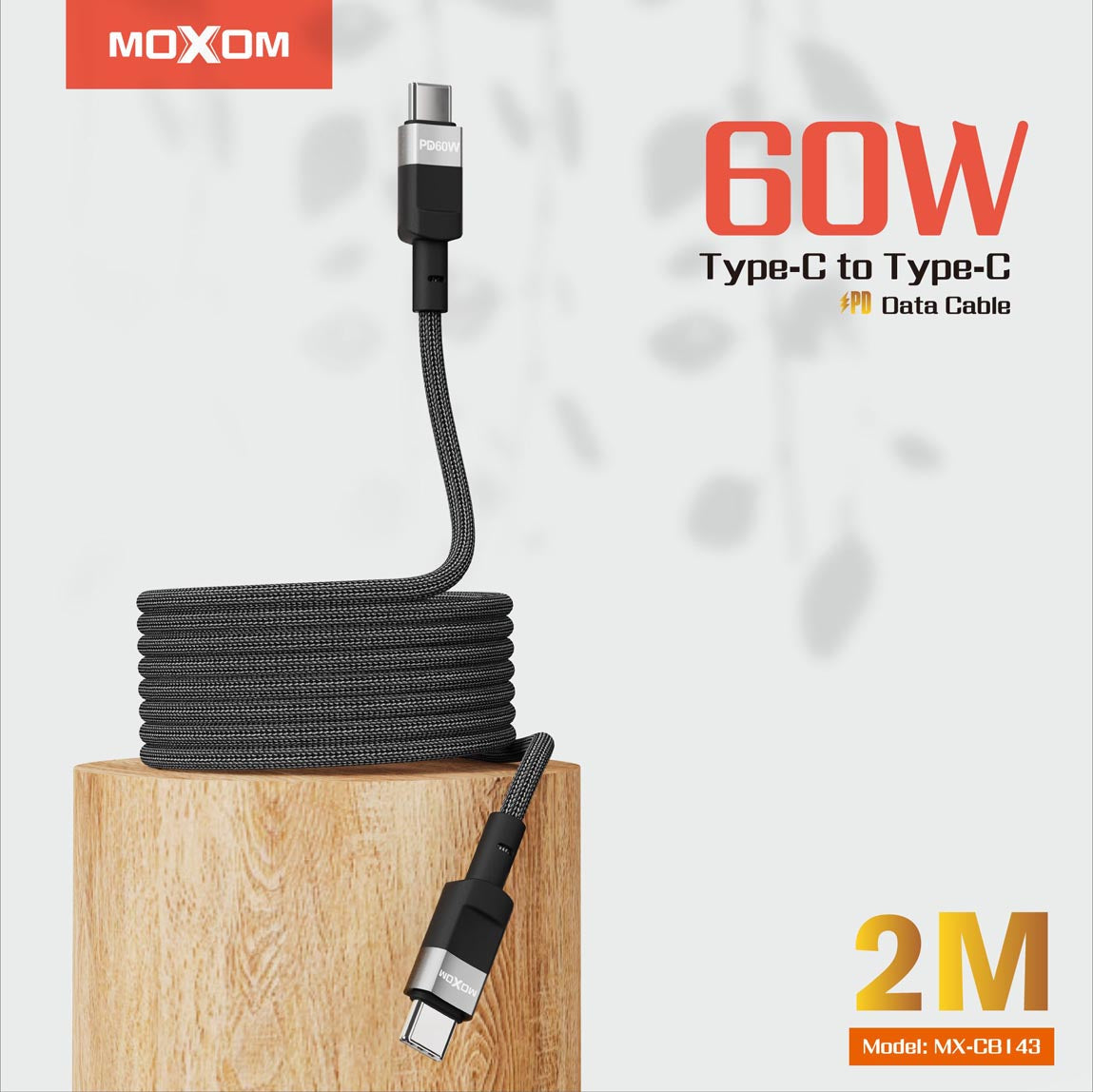 MOXOM data cable type c type c 60w