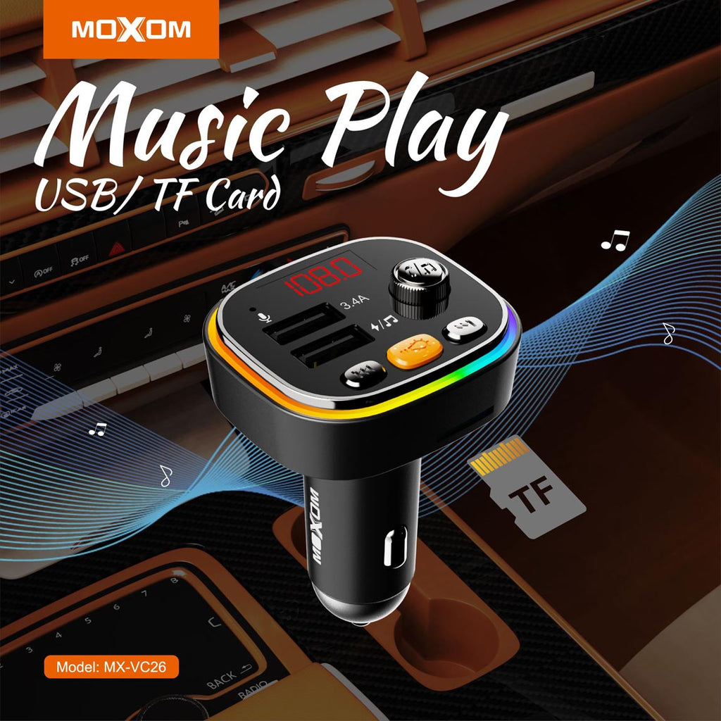 MOXOM Dual Ports Wireless Music Car Charger