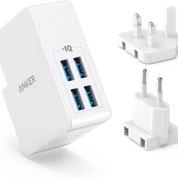 شاحن حائط 4 مخرج من انكر Charger Anker PowerPort 4 Lite27W 4-Port USB