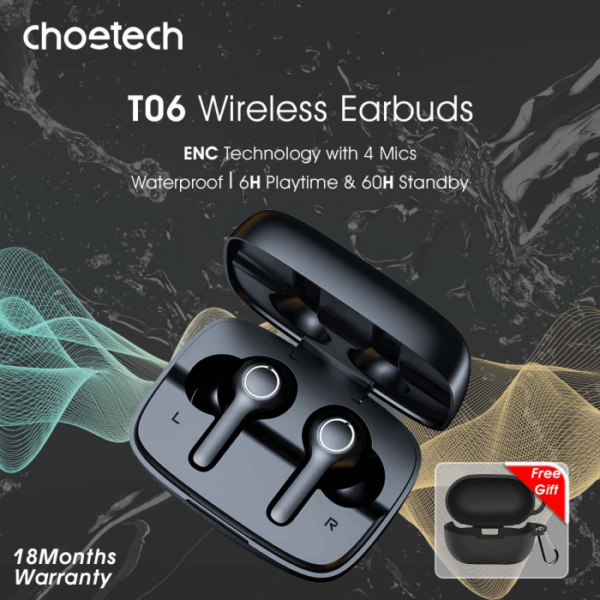 سماعة أذن Choetech True Wireless Earbuds BH-T06 Choetech IPX8 WATERPROOF